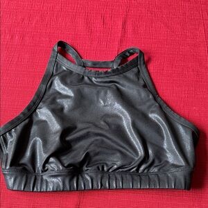 JoyLab Black High-Neck Sports Bra large black, shiny T15